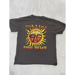 Sublime Long Beach Graphic T-shirt Men Large Gray Short Sleeve Music